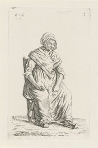 Paysanne assise de Wallonie (série: Paysans et paysannes du Royaume-Uni des Pays-Bas) - Anthonie Willem Hendrik Nolthenius de Man
