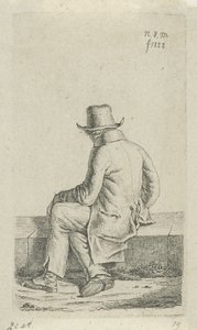 Homme assis sur un muret - Anthonie Willem Hendrik Nolthenius de Man