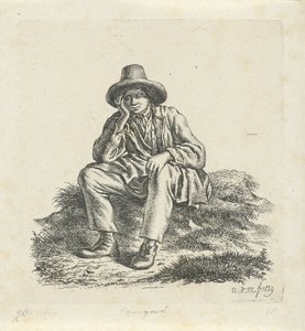 Homme assis, soutenant sa tête - Anthonie Willem Hendrik Nolthenius de Man