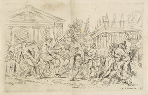 Satyre avec des nymphes dansantes Bacchanales (titre de la série) - Anthonie de Winter