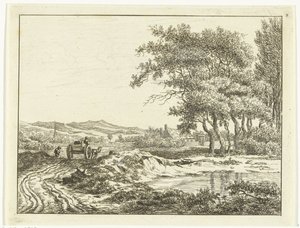 Chariot sur un chemin de campagne près des dunes - Anthonie van den Bos