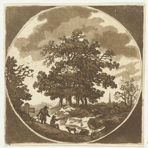 Paysage avec pêcheur