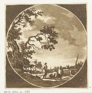 Paysage avec deux promeneurs - Anthonie van den Bos