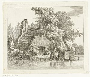 Homme fumant sur un banc devant la ruine de la Maison Snaatburg à Maarssen - Anthonie van den Bos