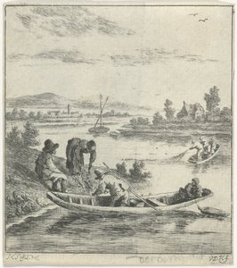 Pêcheurs sur une rivière - Anthonij van der Haer