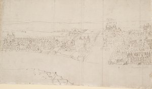 Panorama de Londres vu de Southwark : Durham House à Barnard