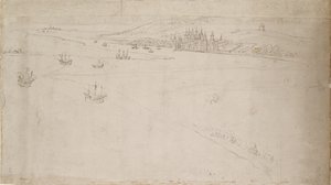 Panorama de Londres vu de Southwark : Greenwich, 1554 - Anthonis van den Wyngaerde