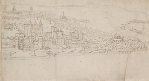 Panorama de Londres vu de Southwark : La Tour - Anthonis van den Wyngaerde