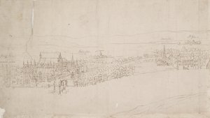 Panorama de Londres vu de Southwark : Westminster - Anthonis van den Wyngaerde