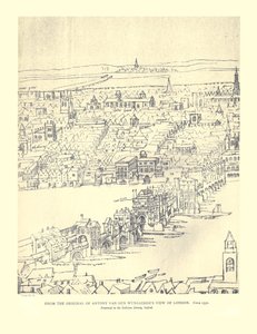 Vue de Londres par Van Den Wyngaerde, vers 1550, 1886 - Anthonis van den Wyngaerde