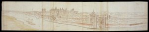 Vue du palais de Hampton Court depuis le sud, avec la rivière au premier plan, 1558 - Anthonis van den Wyngaerde