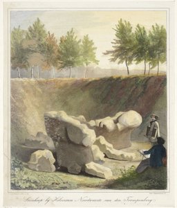 Dessinateurs lors de fouilles archéologiques Steenhoop bij Hilversum Noordwaarts van den Trompenberg - Anthonius Brouwer