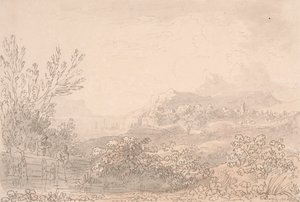 Estuaire avec château et village - Anthony Devis