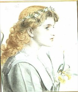 Mai, 1902 (crayon de couleur) (un des 4) - Anthony Frederick Augustus Sandys