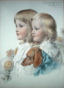 Portrait de Conrad et Violet Flower - Anthony Frederick Augustus Sandys