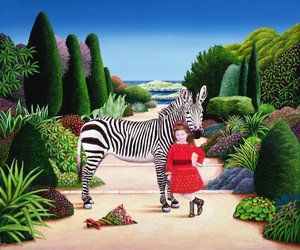 Fille avec Zèbre