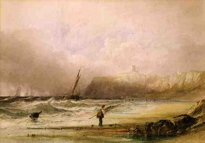 Une journée venteuse à Scarborough - Anthony Vandyke Copley Fielding