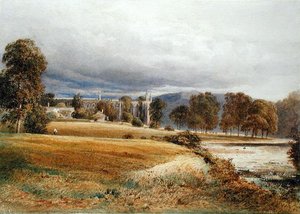 Abbaye de Bolton depuis la rivière Wharfe, vue sud, vers 1825 - Anthony Vandyke Copley Fielding