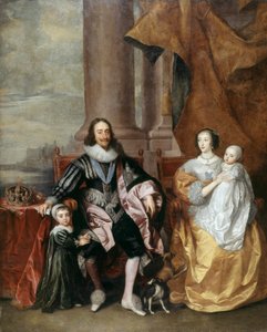 Charles Ier, la reine Henriette et deux de leurs enfants aînés - Anthony van (follower of) Dyck