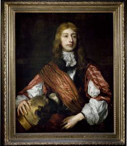 Thomas Killigrew et son chien (huile sur toile) - Anthony van (studio of) Dyck