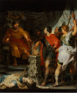 Caius Mucius Scaevola, jeune patricien romain capturé par la garde royale de Porsenna