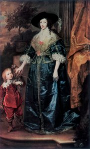 Reine Henriette Marie et son nain Sir Jeffrey Hudson, vers 1633, 1927 - Anthony van Dyck