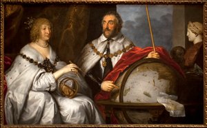 Thomas Howard Graf Arundel (1586-1646) et sa femme Alathea Talbot (1586-1654) ou le portrait de Madagascar). Un homme dessine l