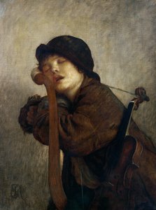 Le petit violoniste endormi, 1883 - Antoine Auguste Ernest Herbert or Hebert