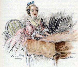 Charlotte jouant du clavecin - Antoine Calbet