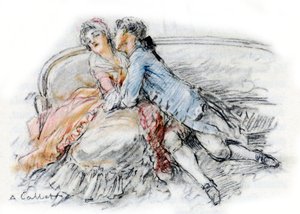 Werther embrasse Charlotte - Antoine Calbet