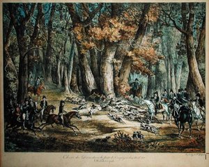 Chasse au cerf dans la forêt de Compiègne, 27 avril 1818 - Antoine Charles Horace Vernet