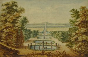 Vue pittoresque des jardins - Antoine Claude Fleury