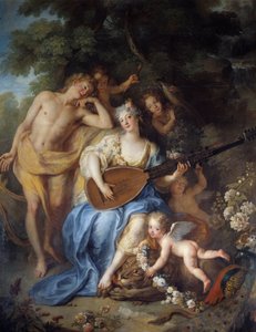(détail) Portrait de la duchesse de Villars née Angélique de Varangeville - Antoine Coypel