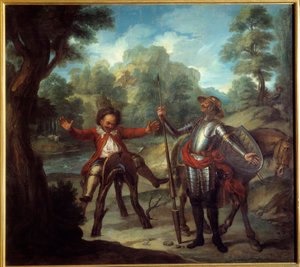Histoire de Don Quichotte : Sancho se réveille et désespère de ne pas trouver son bien-aimé Grison. L