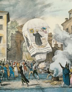 Montgolfière pour la fête de San Giuseppe à Rome (détail) - Antoine Jean Baptiste Thomas