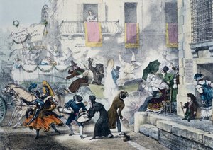 Lancer de confettis pendant le carnaval à Rome - Antoine Jean Baptiste Thomas