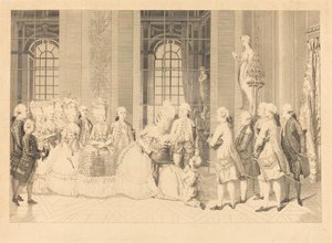 La Reine annonçant à Mme de Bellegarde des juges et la liberté de son mari en mai 1 - Antoine Jean Duclos after vicomte Charles Henri Desfosses
