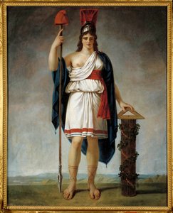La République française an II. Allégorie de la république : au bout de la lance le bonnet phrygien (symboles de la révolution française)