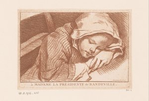 Fille endormie - Antoine Joseph Dezallier d