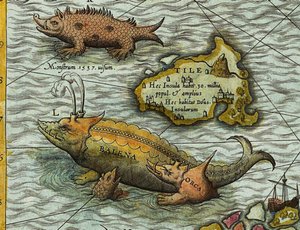 Détail de la carte marine (Carta marina) par Olaus Magnus (1490-1557)