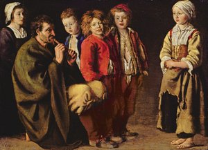 Le Joueur de cornemuse du village, 1642 - Antoine Le Nain