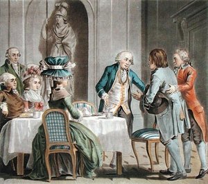 Le Comte de Vaux (1705-88) offre nourriture et boisson à un fermier, gravé par Jean Baptiste Morret (fl.1790-1820) - Antoine Louis Francois (after) Sergent Marceau