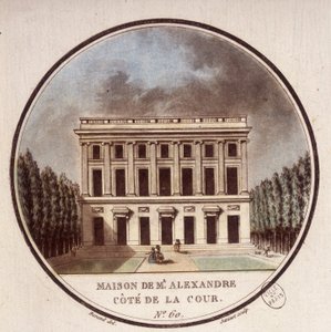 Maison de Monsieur Alexandre, côté cour, Paris. Dans vues pittoresques des principaux édifices de Paris par Sergent