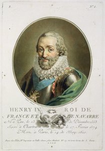 Portrait de Henri IV, Roi de France et de Navarre (1553-1610) gravé par Ride