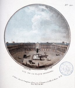 Vue de la Place Vendôme - dans « Vues pittoresques des principaux édifices de Paris » par Sergeant - Antoine Louis Francois Sergent Marceau