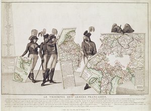 Le Triomphe des Armées Françaises, Napoléon et ses Généraux Tenant les Cartes de leurs Victoires au Moment de la Paix de Loeben
