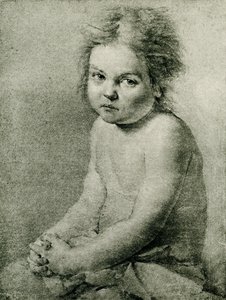 Étude de nature pour une fille nue et assise