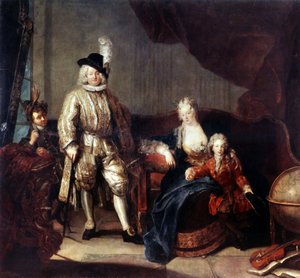 Portrait du Baron von Erlach avec sa famille - Antoine Pesne