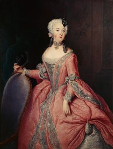 Portrait de Luise Ulrike Prinzessin von Preußen (1720-1782) avec un masque à la main