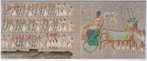Bas-reliefs colorés de l
